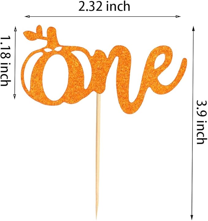 24pcs Pumpkin One Cupcake Toppers Fall First Birthday Cake Decorations, Orange Glitter Little Pumpkin Decorations, Pumpkin 1st Birthday Cupcake Picks Baby Shower