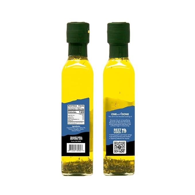 Benissimo Parmesan Garlic Herb Infused Oil, All Natural Gourmet Cooking Oil with Chef-Inspired Herbs, Ideal for Dipping, Marinades, Sautéing, Drizzling, 8.1 fl oz