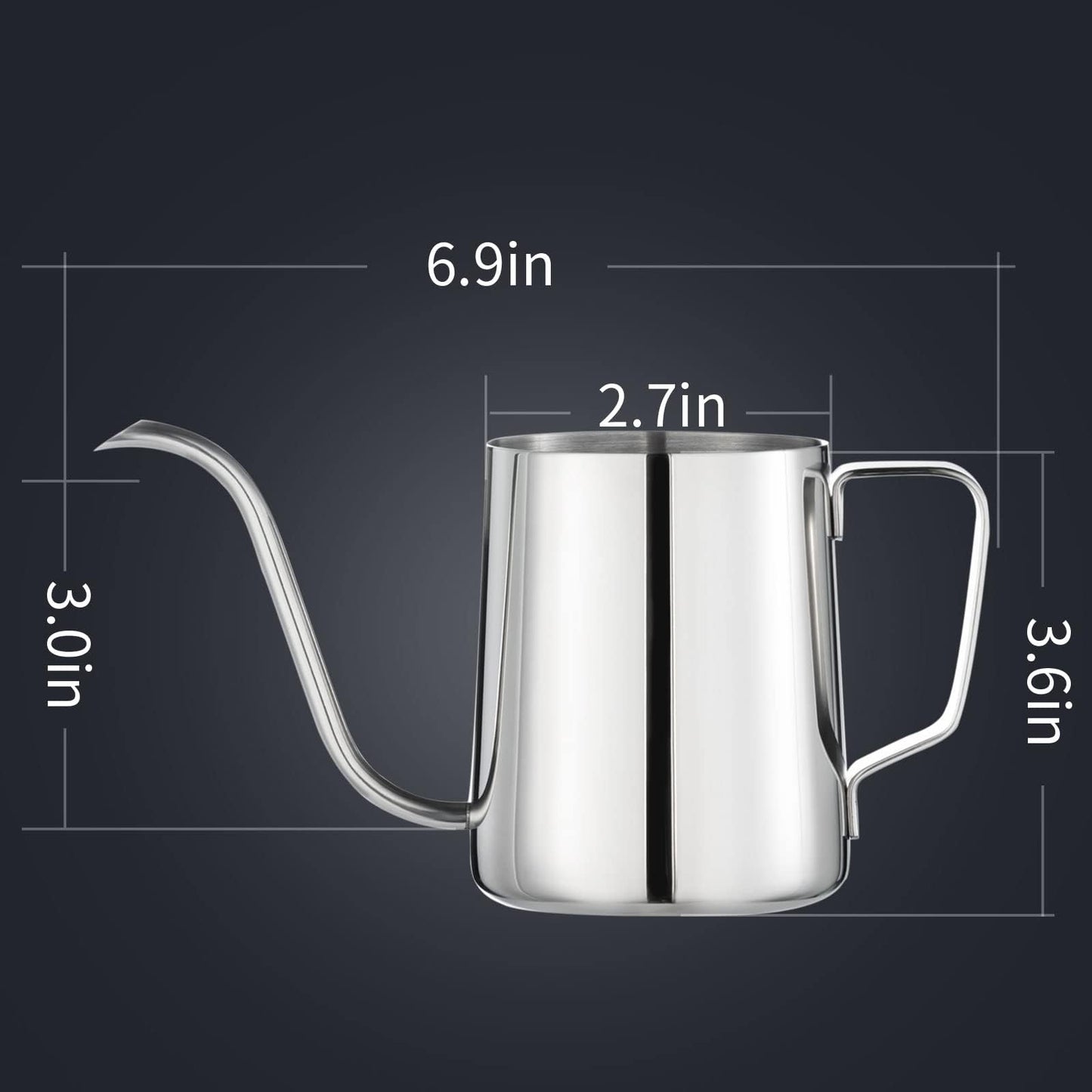 PARACITY Gooseneck Kettle, 12 oz Small Pour Over Kettle, Stainless Steel
