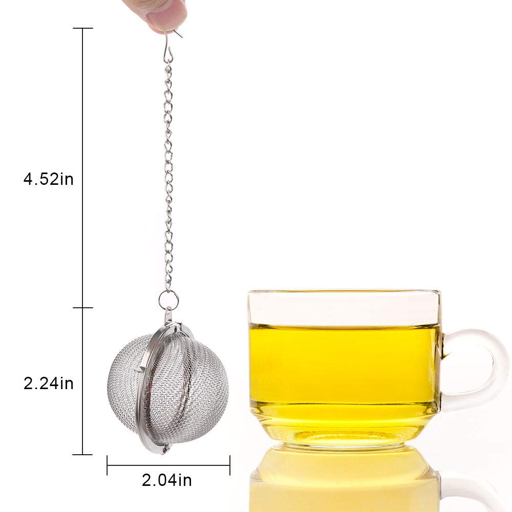 2Pcs Stainless Steel Tea Infuser Strainer, 2.04 Inch Fine Mesh Ball