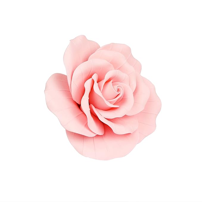 O'Creme Garden Roses Gumpaste Flower Set - Pink - Edible Flowers for Cake Decorating - Sugar Paste Flower Decorations for Cakes, Candy, Cupcake Toppers - Birthday, Wedding, Valentines Day, Baby Shower