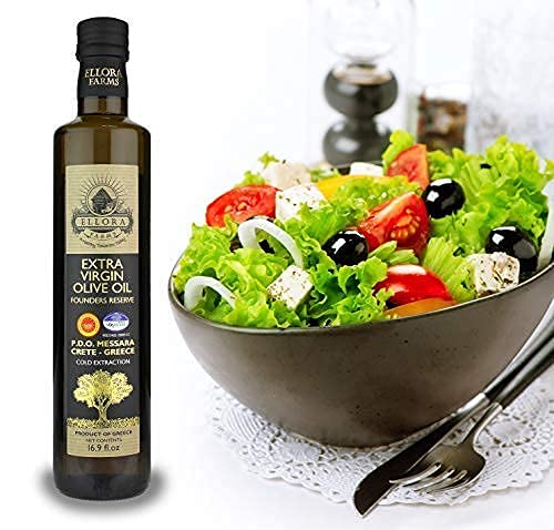 Ellora Farms, Greek Extra Virgin Olive Oil, Certified Single Estate, First Cold Press, Bottle Gift Box 17 FL oz., Pack of 4