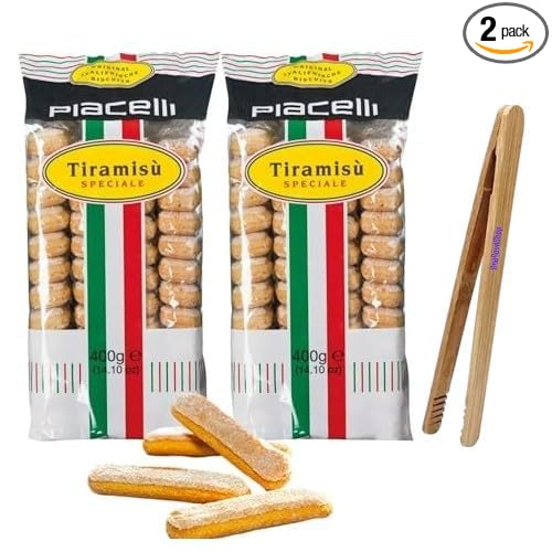 PIACELLI Ladyfingers Tiramisu Speciale - Authentic Italian Sponge Lady Fingers for Tiramisu ??Traditionally Baked Ladyfinger Cookies - 2 Pack (400g/14.11oz Each)