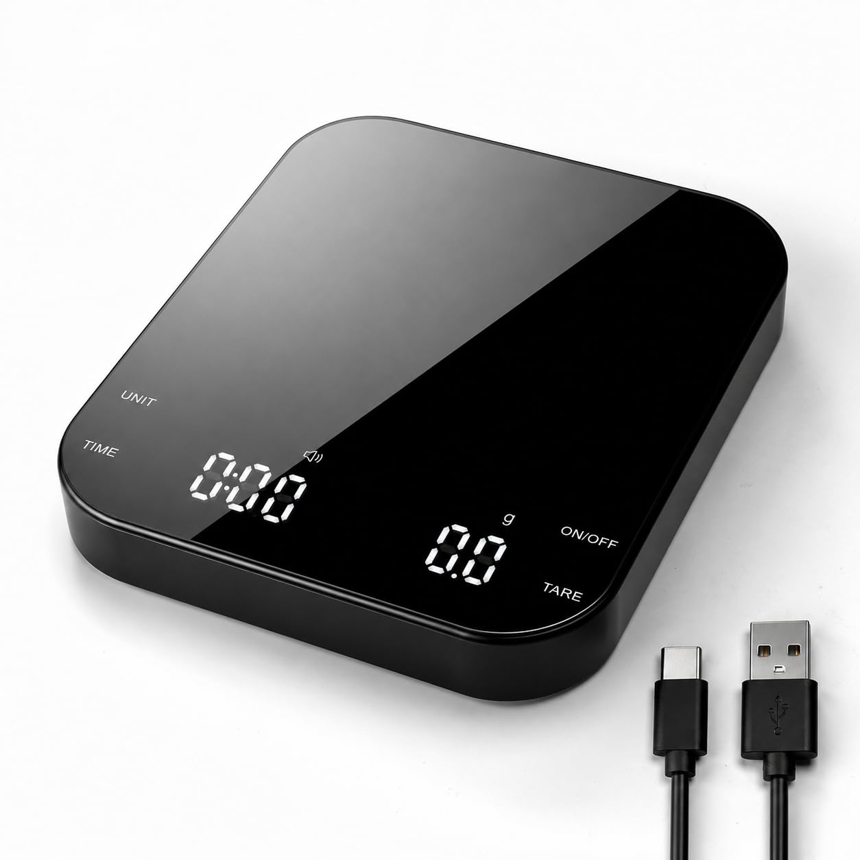 CULIKEM Pour-Over Coffee Scale with Timer, 100-Day USB-C Rechargeable