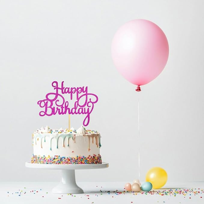 1 PCS Rose Red Birthday Cake Topper Happy Birthday Cake Toppers Happy Birth Cake Decorations Girls Women's Celebrating Anniversary Birthday Party Decorations
