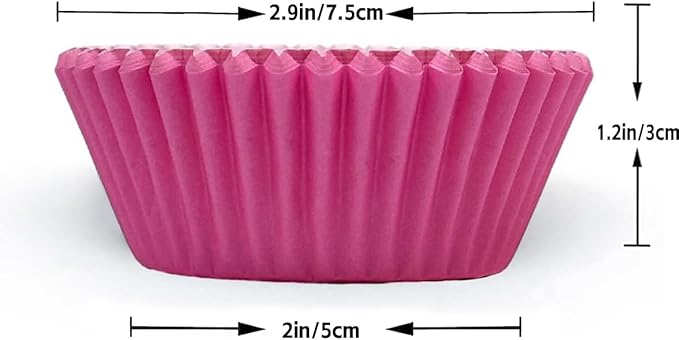 qiqee 300 Counts Cupcake Liners Cupcake Cups Food Grade 6 Solid Pink Purple Colors Cupcake Papers Muffin Baking Cups Cupcake Wrappers (Standard Size)
