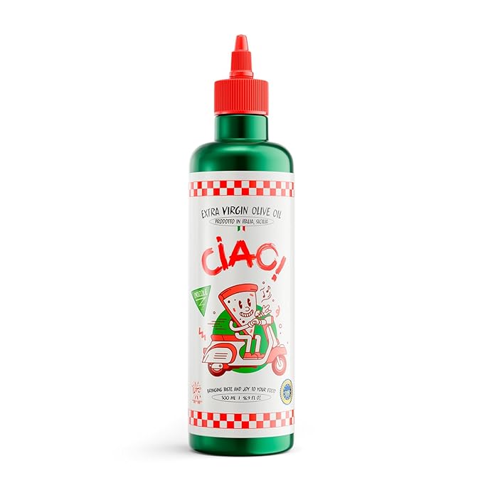 CIAO Sicilian Extra Virgin Olive Oil ??First Cold-Pressed, High Polyphenol, Organic, Authentic Flavor, 16.9 Fl Oz