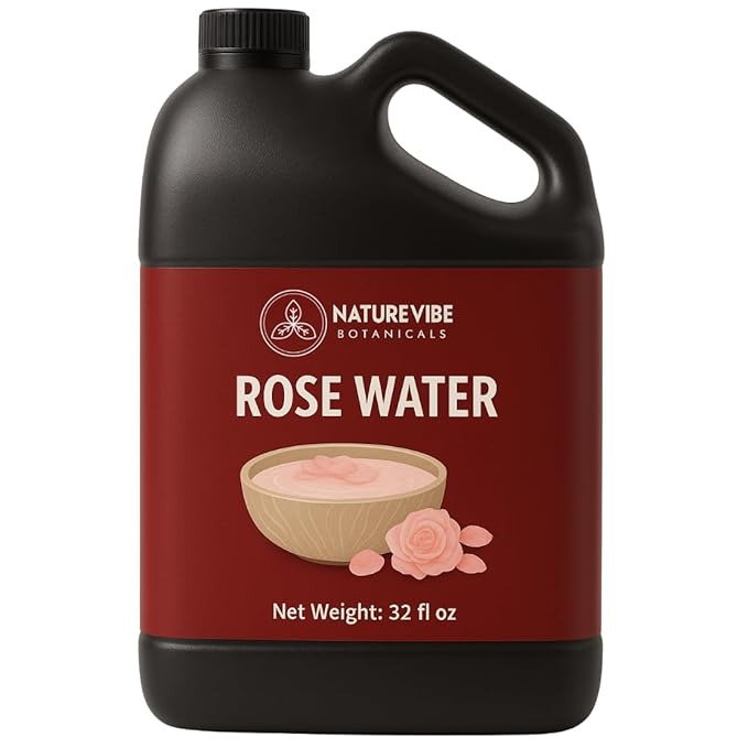 Naturevibe Botanicals Pure Rose Water Toner 32 oz ??Hydrating Facial Mist & Hair Spray | 100% Natural, Alcohol-Free Skin Care & Makeup Setting Spray | Great for Skin Care and Hair Care