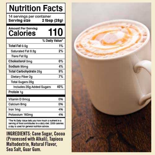 Castle Kitchen Caramel Dark Hot Chocolate - Premium Plant Based, Dairy Free, Gluten-Free, Vegan Hot Coca Mix - Just Add Water - 14 oz