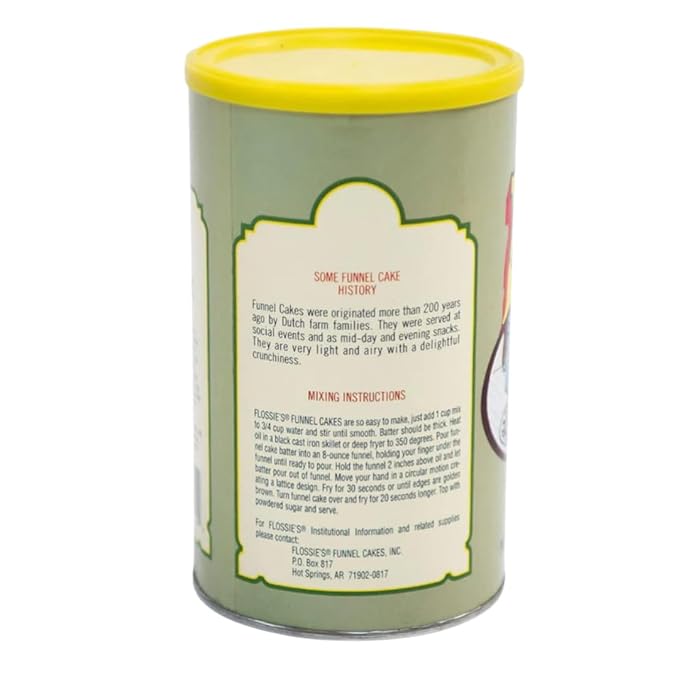 Flossie???Famous Funnel Cake Mix, 24 oz ??Resealable & Reusable Packaging, Make Authentic Carnival Funnel Cakes at Home, Just Add Water, Delicious Cake Mix