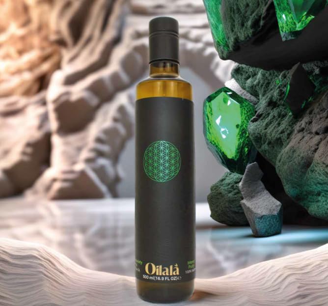 Oilala Extra Virgin Olive Oil, Robust Flavor, Polyphenol Rich, filtered,Italian, From Select Olives, Puglia, Italy, 2024/25 Harvest, 500ml (16.9 FL Oz) (Peranzanna)