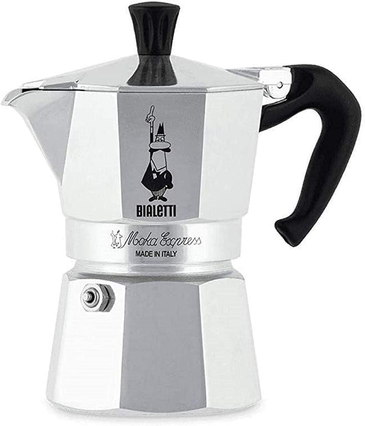 Bialetti Moka Express: Stovetop Moka Pot – 2 Oz, 60 Ml, Silver