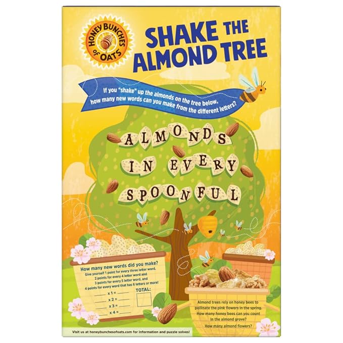 Honey Bunches of Oats Almond, Heart Healthy, Low Fat, made with Whole Grain Cereal, 12 Ounce
