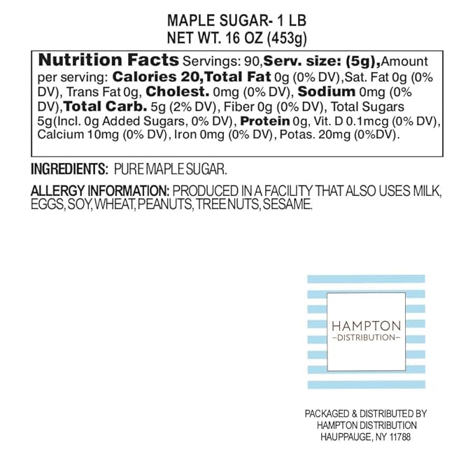 Maple Sugar, 1 Pound Resealable Bag, All-Natural, Perfect for Cooking, Baking & Blending