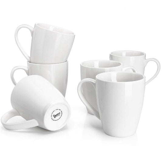 Sweese Porcelain Coffee Mugs - 16 Ounce - Set of 6, Cups for Latte, Hot Tea, Cappuccino, Mocha