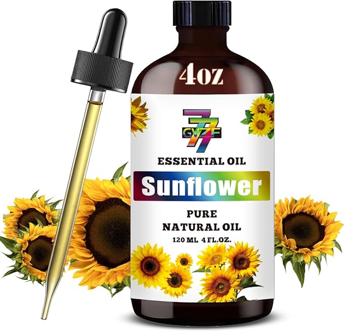 Sunflower Essential Oil (4 oz/120 ml) ??Sunflower Oils for Aromatherapy, diffusers, humidifiers, Home fragrances, DIY Skincare, soap Making, DIY Candle Making, Relaxation, Yoga, and Meditation