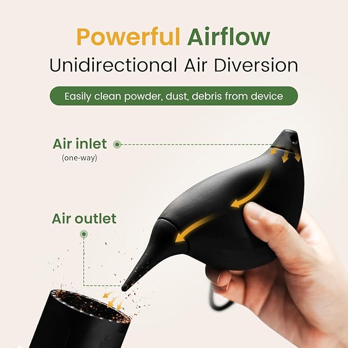 MHW-3BOMBER Soft Tip Camera Air Blower, Coffee Air Blower with Lanyard, Removable Lens blower, Watch Dust Cleaner, Cleaning Tool for Espresso Grinder,Keyboard,Sensors, Home/Outdoor Use 竊뉰lack竊덦B6721B