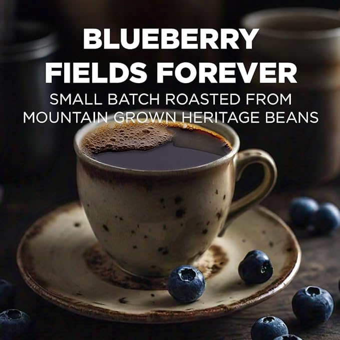 Maud's Blueberry Flavored Medium Roast Ground Coffee, 3 Bags (60oz), 100% Arabica Coffee, 156 Servings
