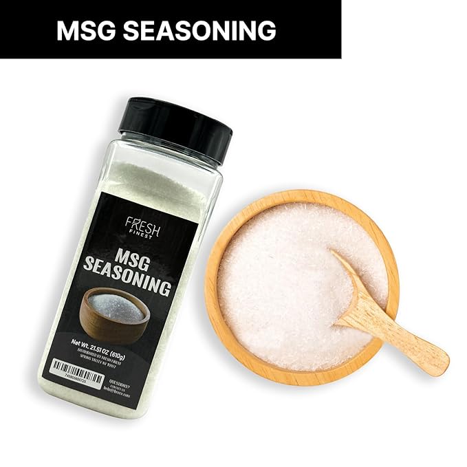 Fresh Finest MSG Seasoning ??21.51oz MSG Powder ??Monosodium Glutamate Powder ??Pure Flavor Enhancer Powder ??Ideal for Cooking, Food, Desserts ??Rich Umami Taste ??No Additives or Fillers