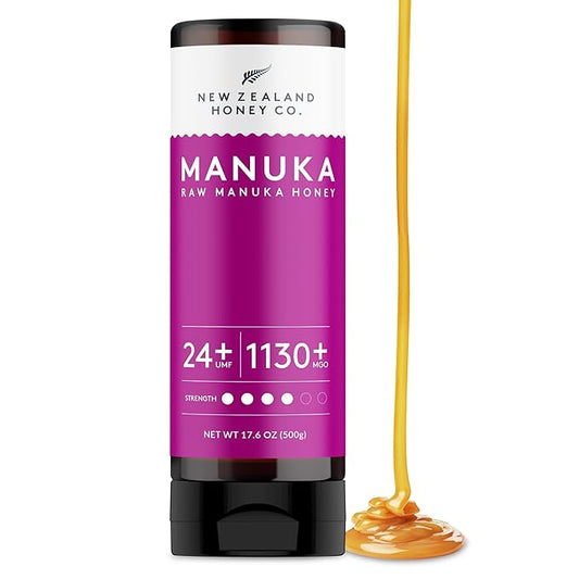 New Zealand Honey Co. Pure Manuka Honey UMF 24+ | 17.6oz | 500g Raw Honey