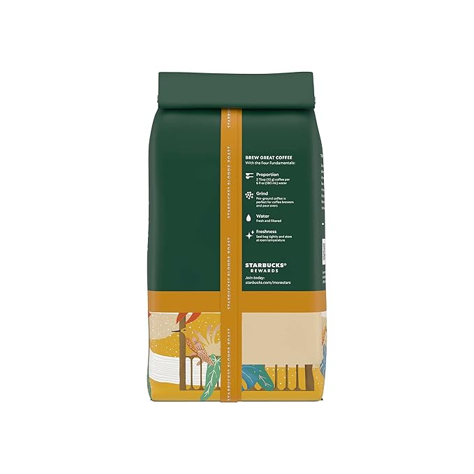 Starbucks Veranda Blend Light Blonde Roast Ground Coffee, 18 Ounce (Pack of 6)