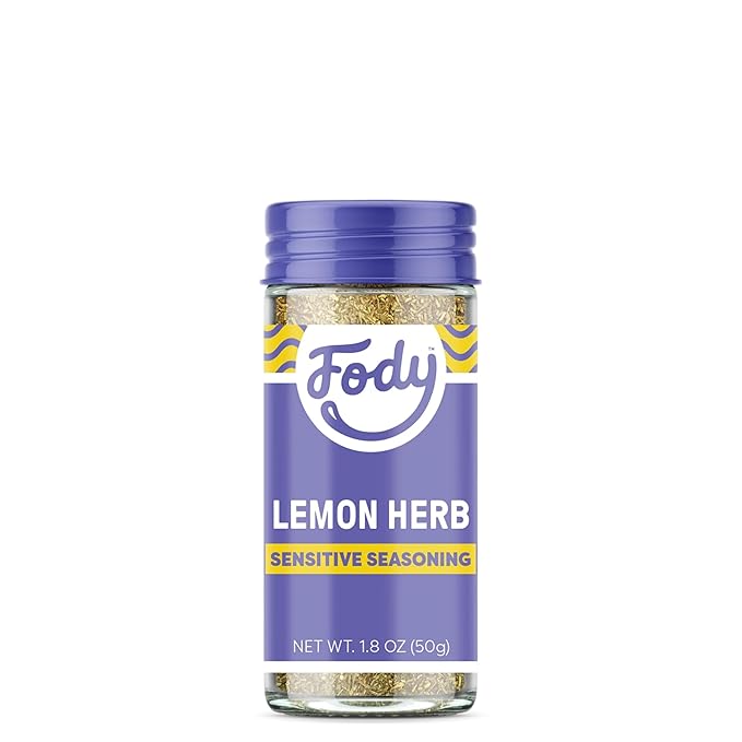 Fody Foods Lemon Herb Seasoning, 1.8 Oz, Garlic and Onion Free, Low FODMAP Certified, Gut & IBS Friendly, Vegan, Non-GMO, Gluten Free, Keto Friendly