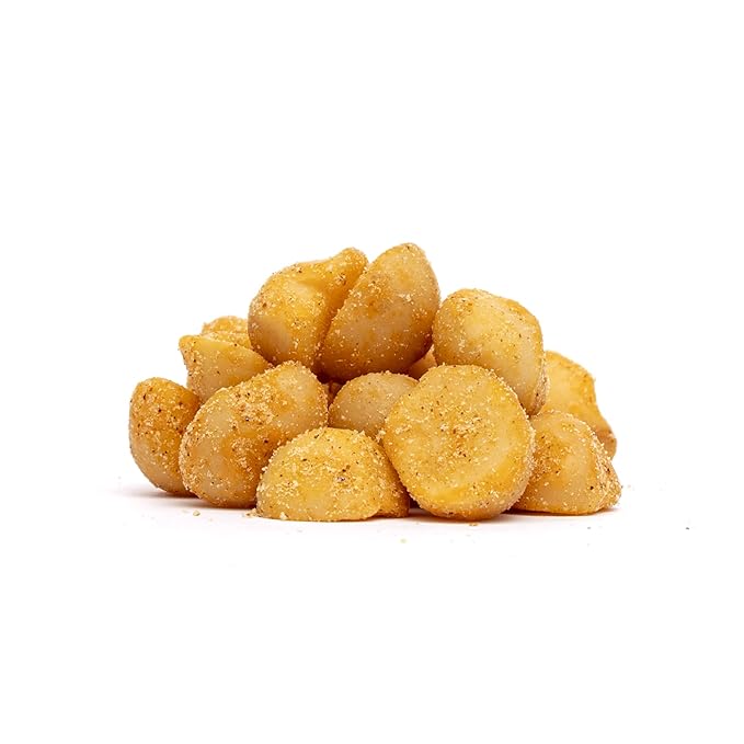 Hamakua Macadamia Nuts - Spicy Chili Pepper - Hawaiian Grown Flavored Dry Roasted Half and Whole Macadamias - Natural Eco-Friendly Large Macadamia Nuts