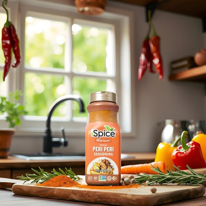 iSpice Blend | Peri Peri Seasoning | 17.18 oz | Mixed Spice & Seasoning | Bulk Size | Halal | Kosher (Peri Peri)