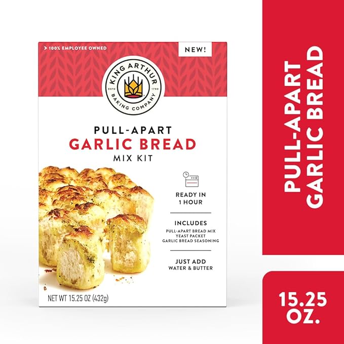 King Arthur Baking Company Pull-Apart Garlic Bread Mix Kit 15.25 oz., Baking Mix - Ready in 1 hour