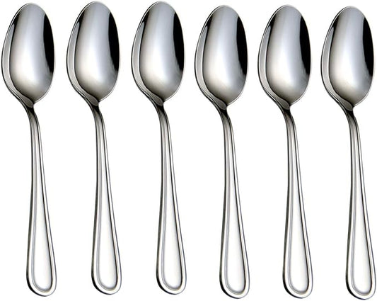 Teaspoons Stainless Steel 18/0 Tea Spoons 6 Pcs, 6.29 Inches For Home, Kitchen Restaurant, Slilver