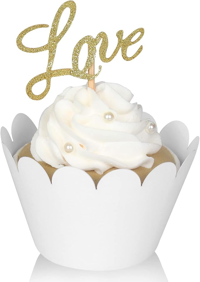 KPOSIYA Set of 100 Artistic Bake Cake Cups Filigree Little Vine Lace Laser Cut Cupcake Wrapper Liner Baking Cup Muffin CaseTrays for Wedding Birthday Party Decoration-Best Kitchen Gift竊늋hiteç«?"<div>