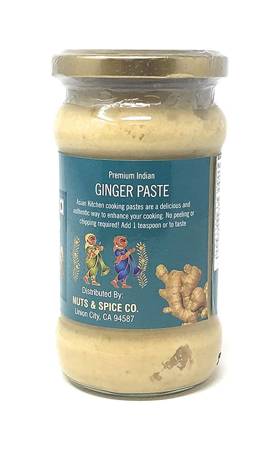 Asian Kitchen Ginger Cooking Paste 10.5oz (300g) Glass Jar ~ Vegan | Gluten Free | NON-GMO | No Colors | Indian Origin
