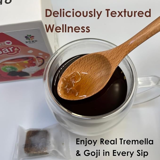 FOODHO Bubble Bar Tremella & Goji Berry Brown Sugar Cubes ??Taiwan Cane Sugar, Herbal Sweetener, Individually Wrapped, No Preservatives, for Tea, Hot & Cold Drinks