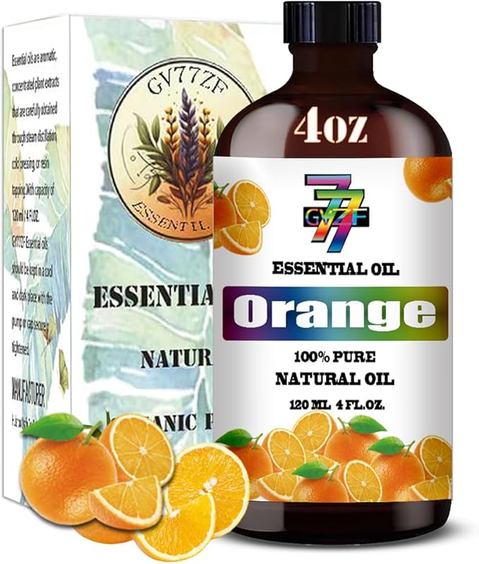 Orange Essential Oil (4 oz/120 ml) ??Orange Oils for Aromatherapy, diffusers, humidifiers, Home fragrances, DIY Skincare, soap Making, DIY Candle Making, Relaxation, Yoga, and Meditation