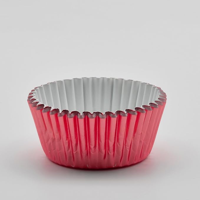200 Pcs Red Foil Cupcake Liners Standard Baking Cups Muffin Paper Cases