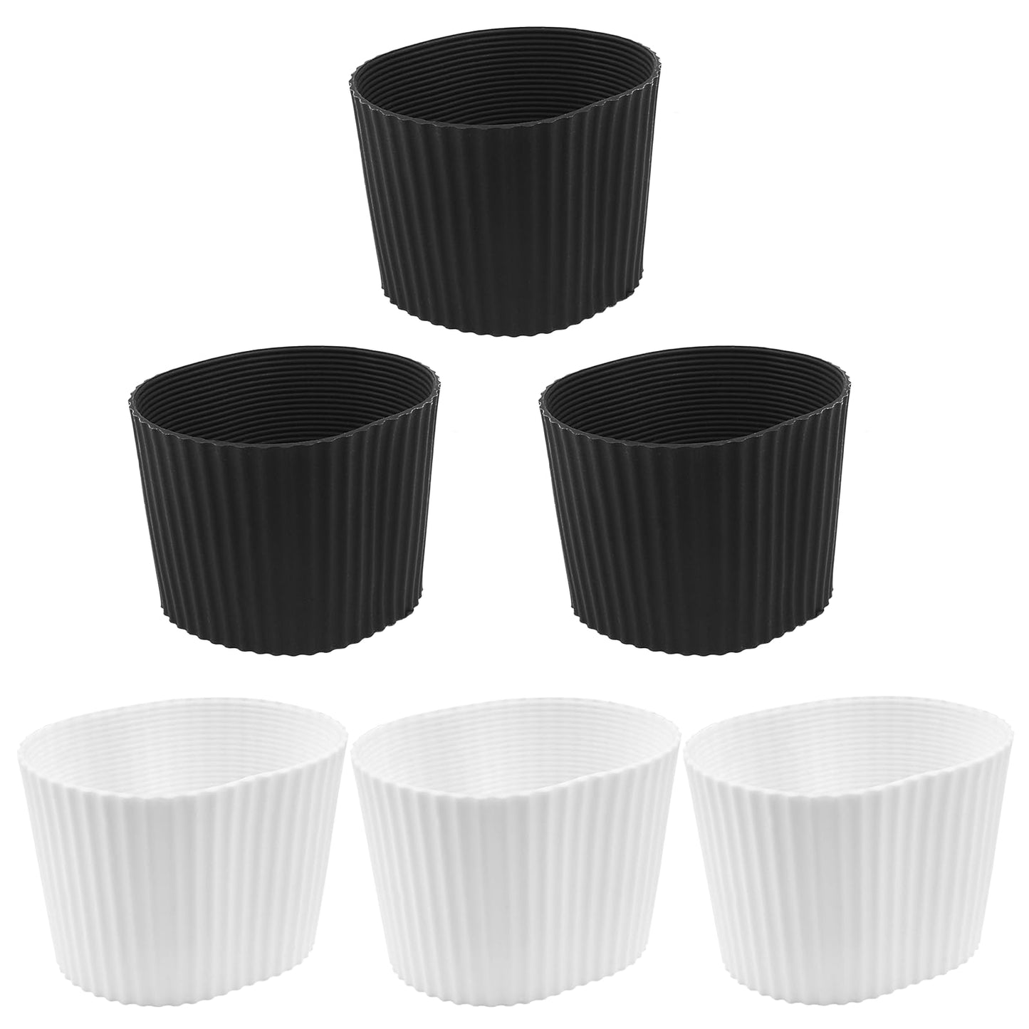 Piutouyar 6 Pcs Reusable Coffee Cup Sleeves,Black & White Mug Cup Protector
