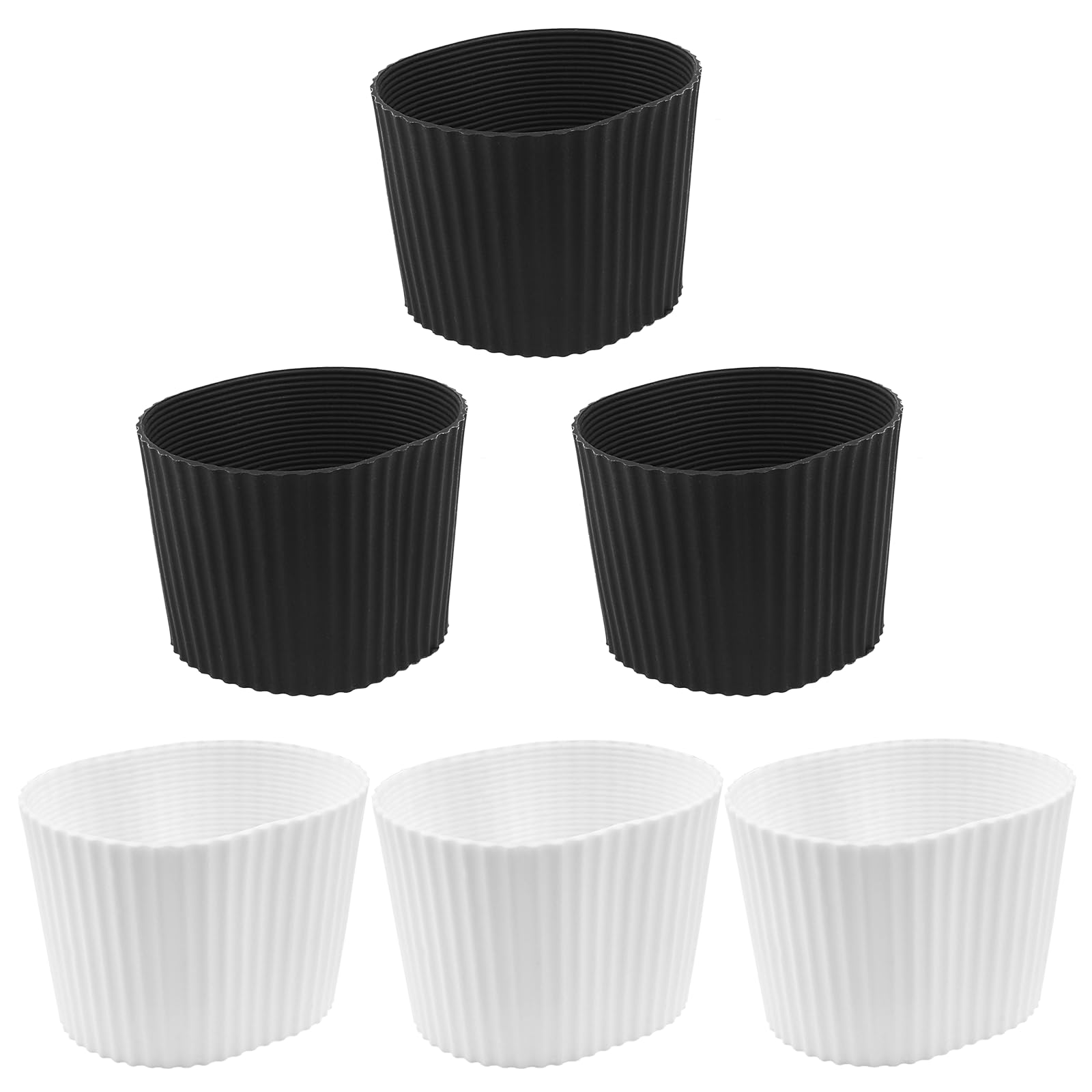 Piutouyar 6 Pcs Reusable Coffee Cup Sleeves,Black & White Mug Cup Protector