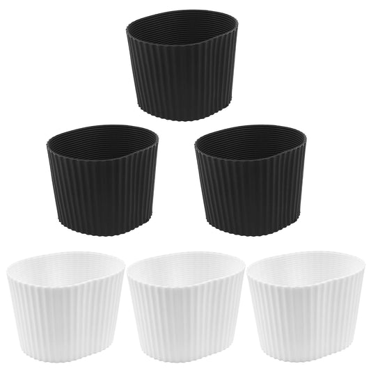 Piutouyar 6 Pcs Reusable Coffee Cup Sleeves,Black & White Mug Cup Protector