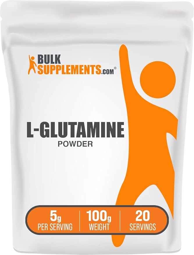 BulkSupplements.com L-Glutamine Powder - Glutamine Supplement, for Recovery & Gut Health - Unflavored & Gluten Free, 5g (5000mg) per Serving, 100g (3.5 oz) (Pack of 1)