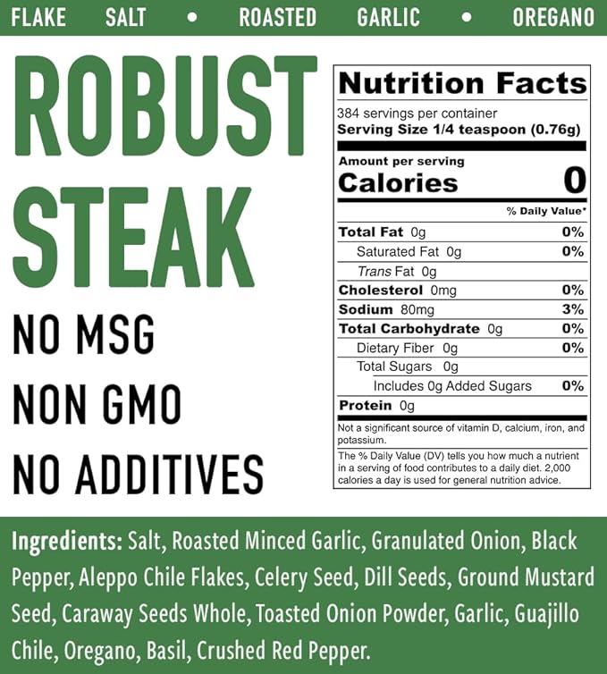 Dragon Island Spice Company | Steak Seasoning - Robust Steak Rub - Grilled Vegetable Seasoning - All Natural Steak Seasoning - 15 Ingredient Blend (10.2 Ounce)??"<div>