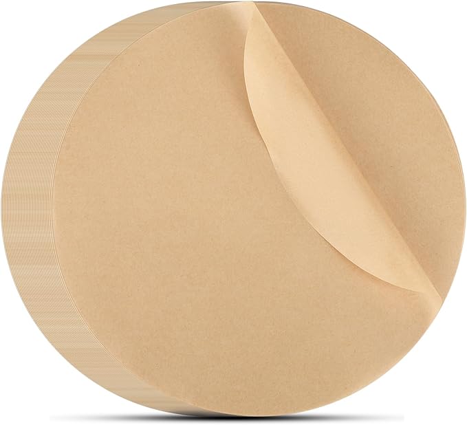 Beasea Air Fryer Parchment Paper 8 Inch, 200pcs Round Unbleached Fryer Disposable Paper Liners Air Fryer Non-perforated Parchment Filter Bamboo Steamer Papers