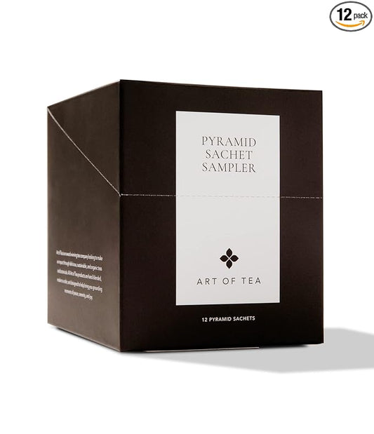 Art of Tea | Assorted Tea Bags Sampler Caffeinated and Non-Caffeinated| 12 Count Sampler Box