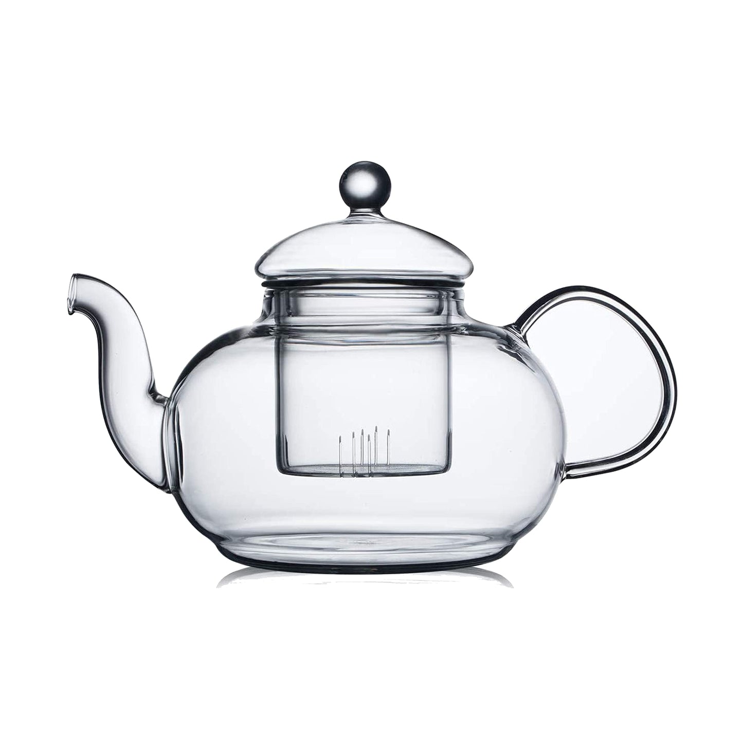 CNGLASS Glass Teapot Stovetop Safe,Clear Teapot with Removable Infuser 20.3 oz,Loose Leaf and