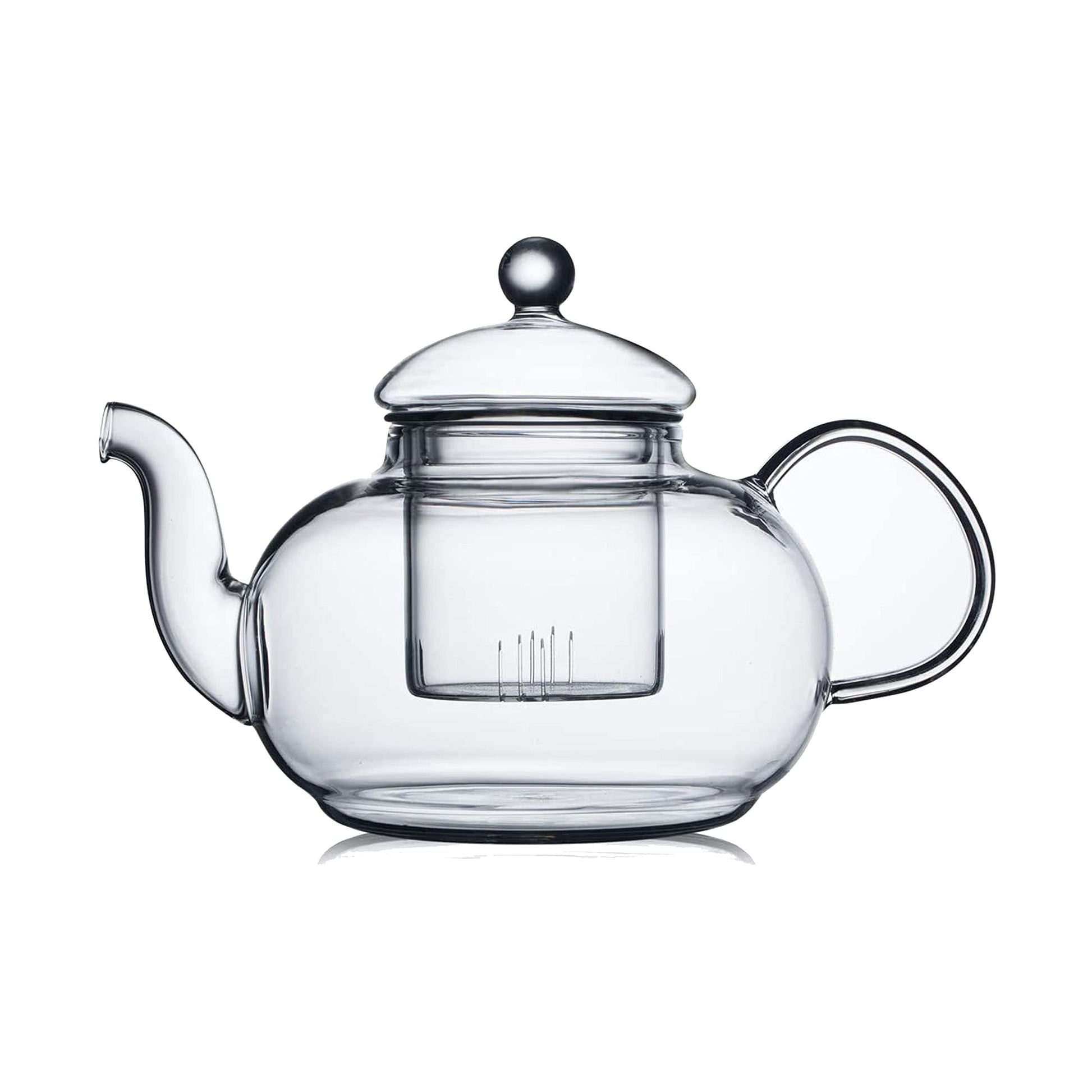 CNGLASS Glass Teapot Stovetop Safe,Clear Teapot with Removable Infuser 20.3 oz,Loose Leaf and