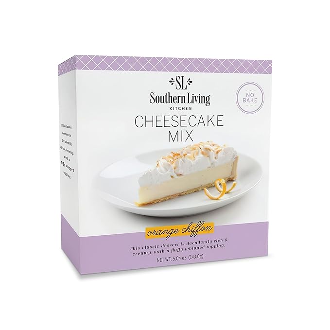 Gourmet Cheesecake Mix, No Bake Cheesecake Cake Mix, Orange Chiffon Cheesecake by Southern Living, Rich, Creamy, Moist and Fluffy Whipped Topping