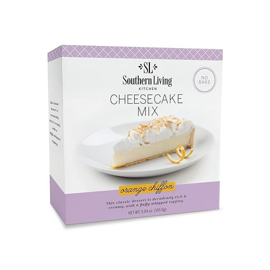 Gourmet Cheesecake Mix, No Bake Cheesecake Cake Mix, Orange Chiffon Cheesecake by Southern Living, Rich, Creamy, Moist and Fluffy Whipped Topping