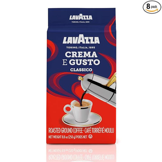 LavAzza medium roast Crema e Gusto Ground Coffee 8.80 oz (Pack of 8)