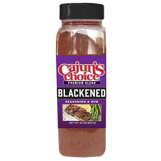 Blackened Seasoning 22 oz Food Service – Ideal for Grilling or Cooking Fish, Chicken, Pork, Steak, Vegetables, Burgers, Salmon, Soups & More - Great for Restaurant Kitchens – Adds Authentic Louisiana Flavor - By Cajun's Choice