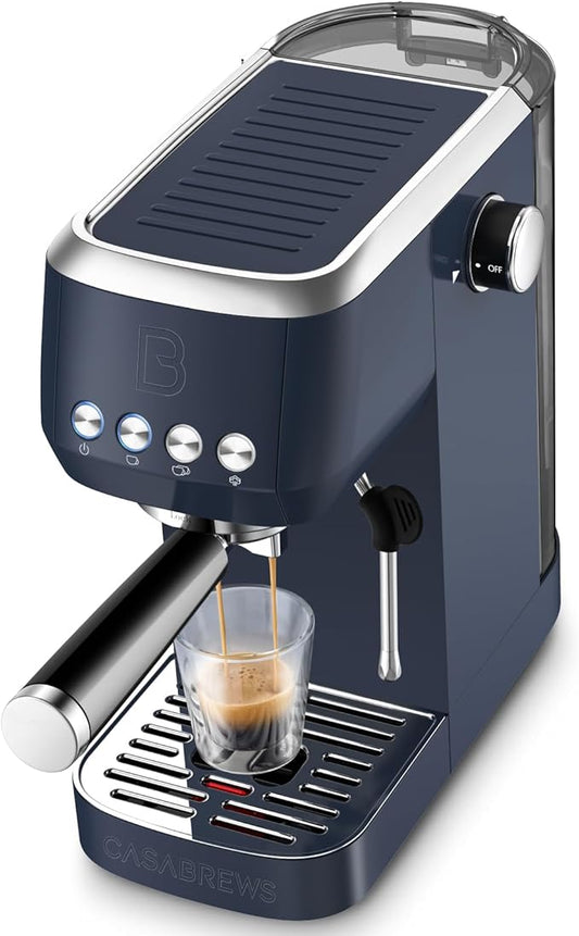 CASABREWS 3700 Essential Espresso Machine 20 Bar, Stainless steel Coffee Maker with Milk Frother, Espresso Coffee Machine for Cappuccino, Latte, 43.9oz Water Tank, Sapphire Blue