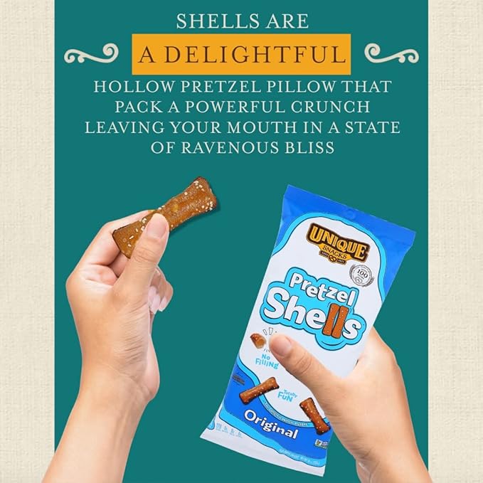 Unique Snacks Original Pretzel Shells Delicious Homestyle Baked Snack Bag Vegan OU Kosher and Non-GMO Food No Artificial Flavor 10 Oz. Bag Pack of 3